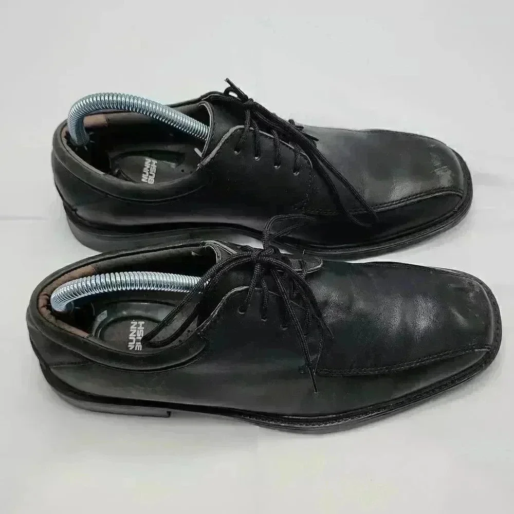 Nunn Bush Mens Black Marcell Lace Up Bike Toe Leather Oxford Dress Shoes Size 8M - Picture 2 of 13